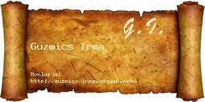 Guzmics Irma névjegykártya