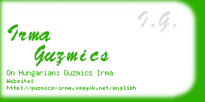 irma guzmics business card